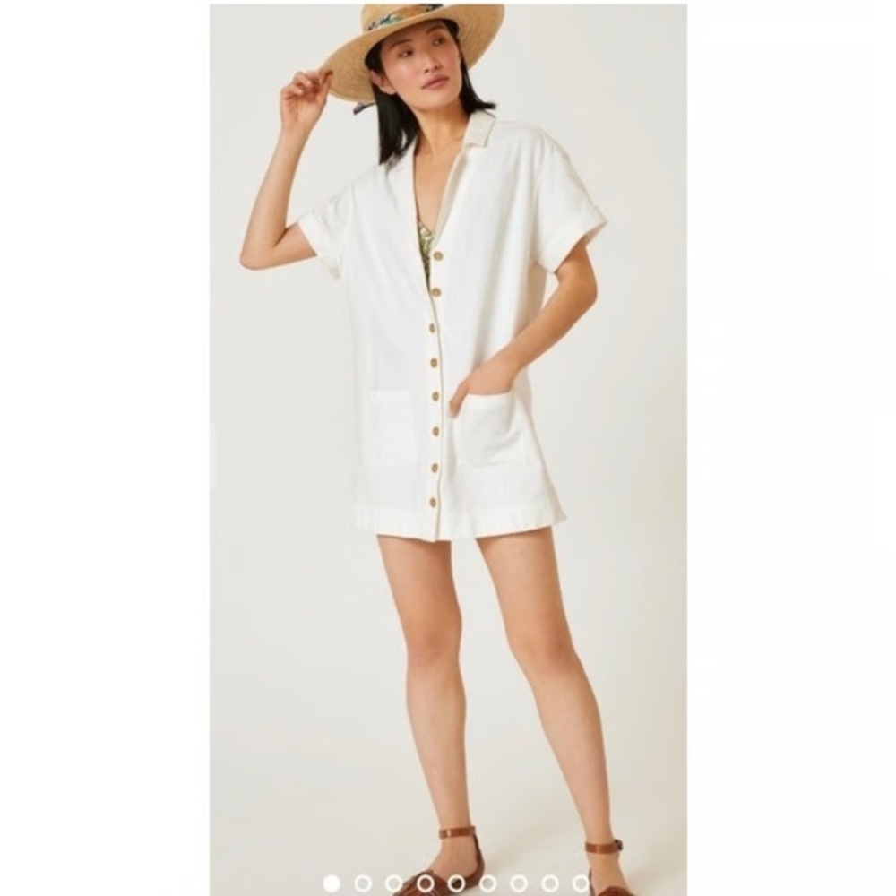 Pilcro White Linen Button Down Dress Size XL